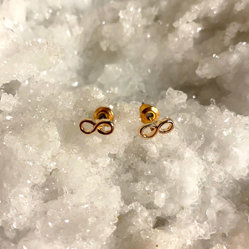3/$30 New Gold Colored Infinity Dainty Stud Earrings!